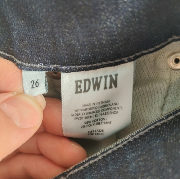 NWT Edwin Legend Blue Elin Straight Jeans Size 26 - Picture 6 of 8